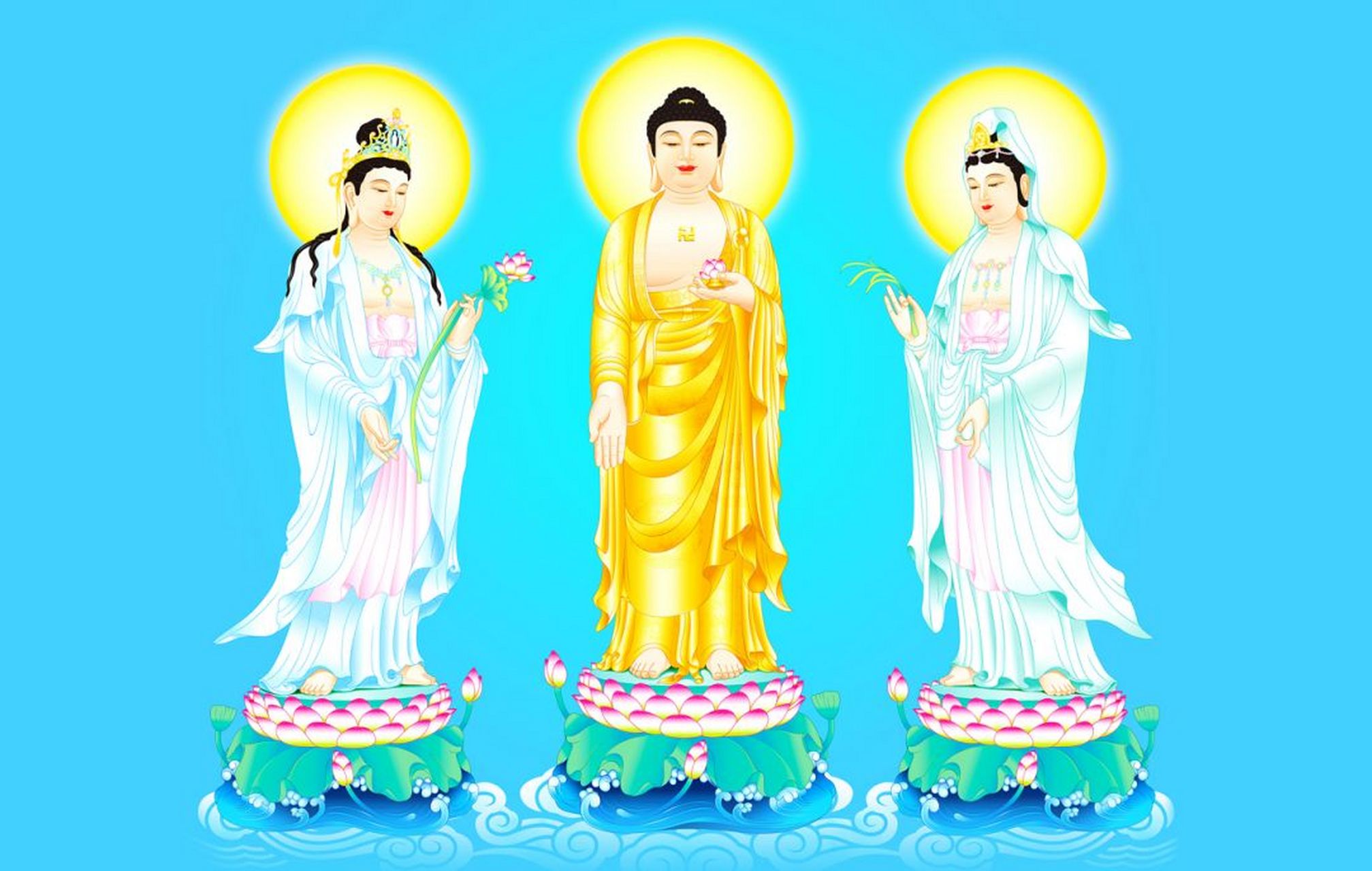 南无阿弥陀佛,南无观世音菩萨,南无大势至菩萨