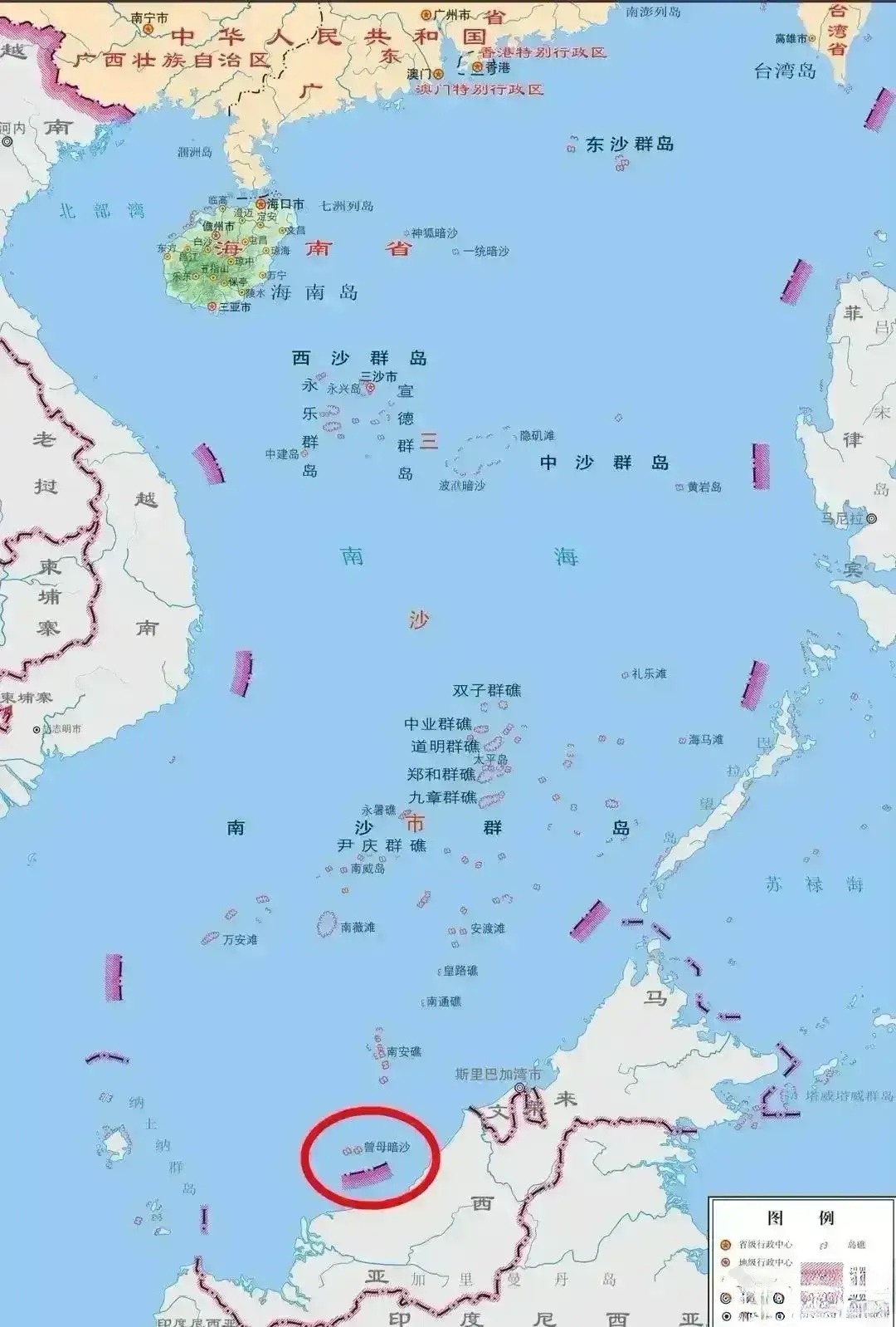 曾母暗沙的位置多多少少有一点霸道,搞得我们自己都有点不好意思了.