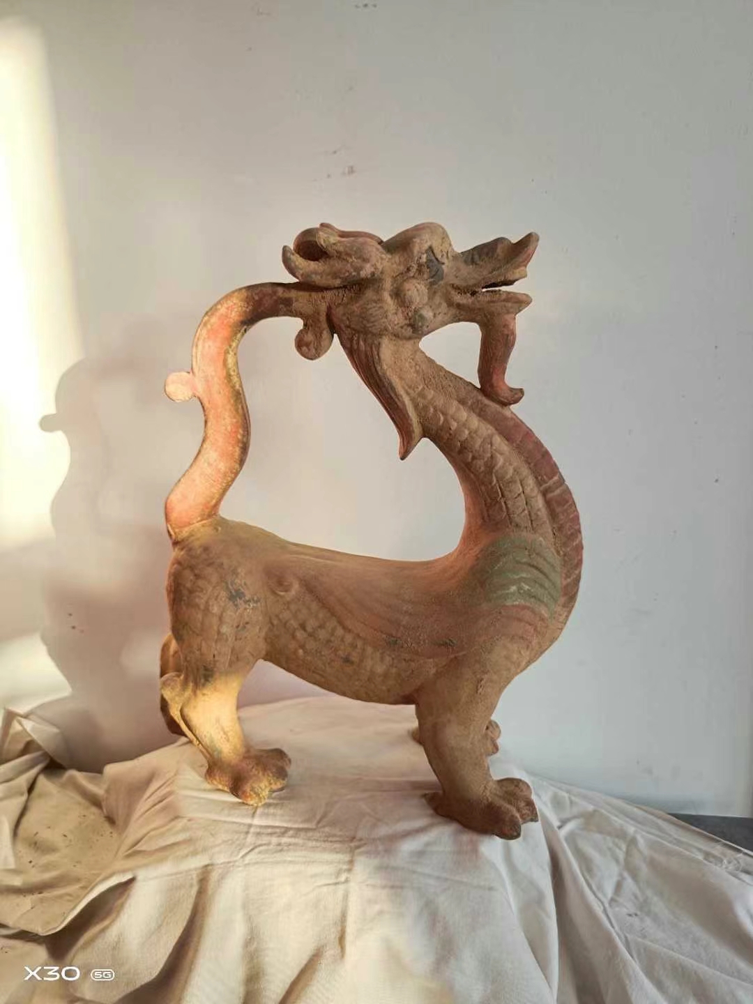 出土汉代四方神兽,青龙,高40公分,#古董古玩收藏
