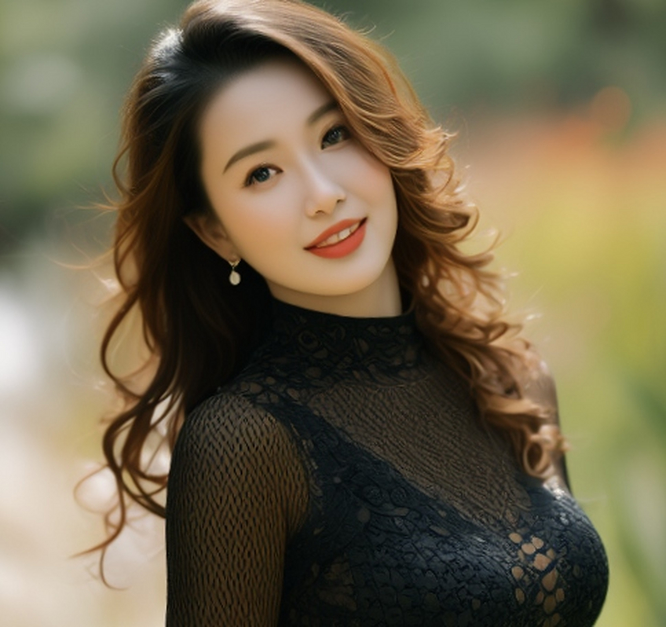 丰韵美丽,气质绝佳的美艳姐姐穿上黑色裙显得魅力十足,成熟女人的独特