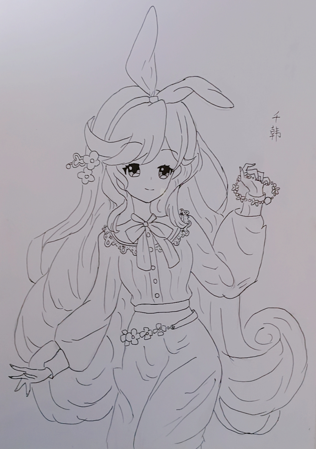 今天画了个千韩,有点丑