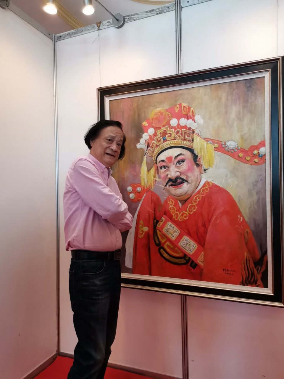 陈锦通潮剧人物画《无意神医》,描绘潮剧名丑方展荣.