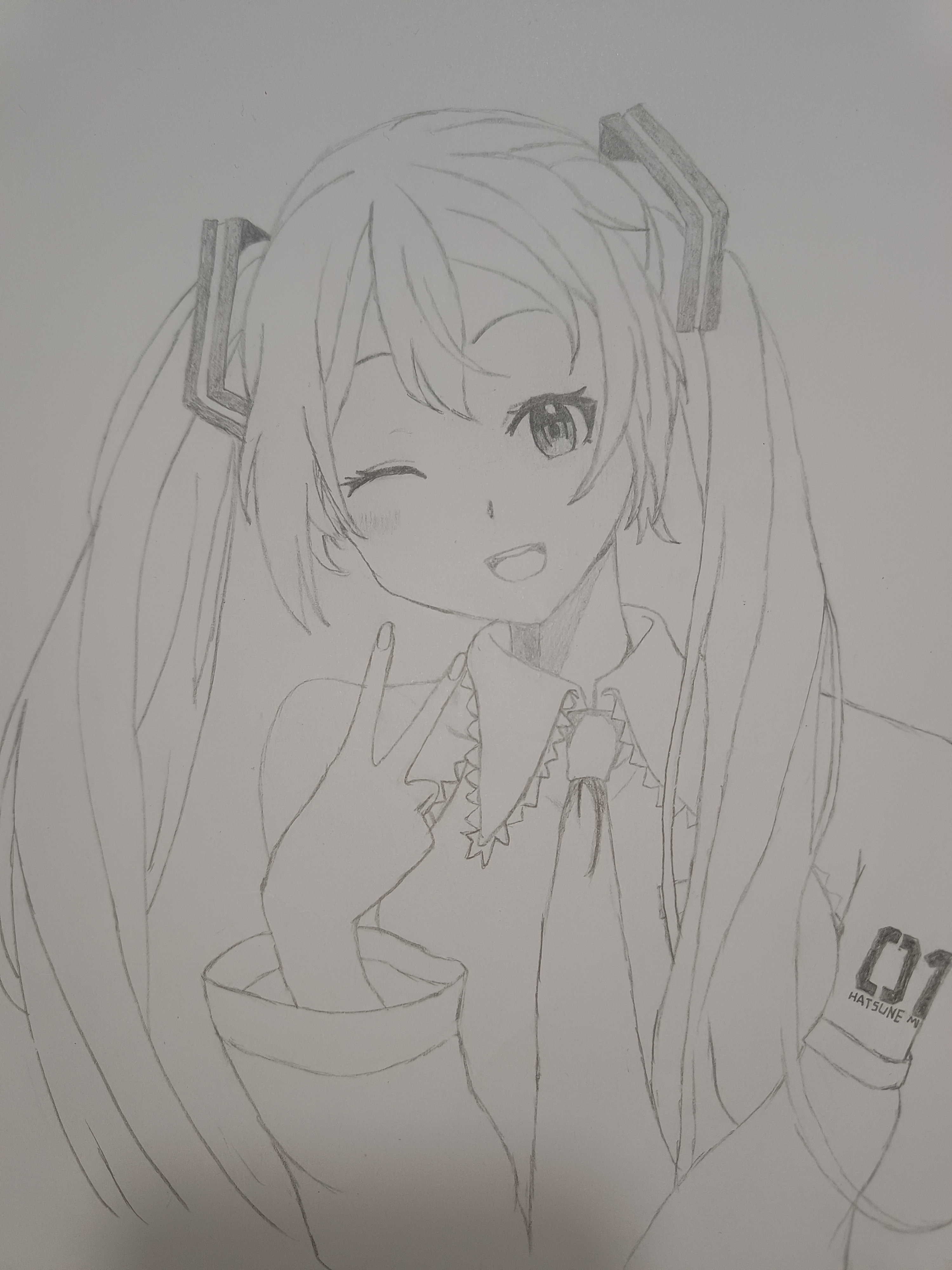 初音未来全身素描图片