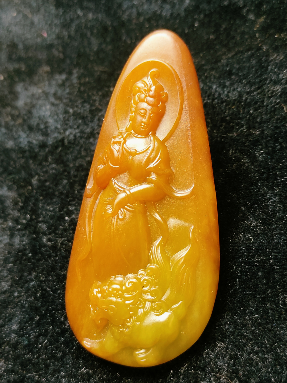 2克 皮色老熟,油性感十足,随型雕刻,67文殊菩萨,慈眉善目,狮子兽伴