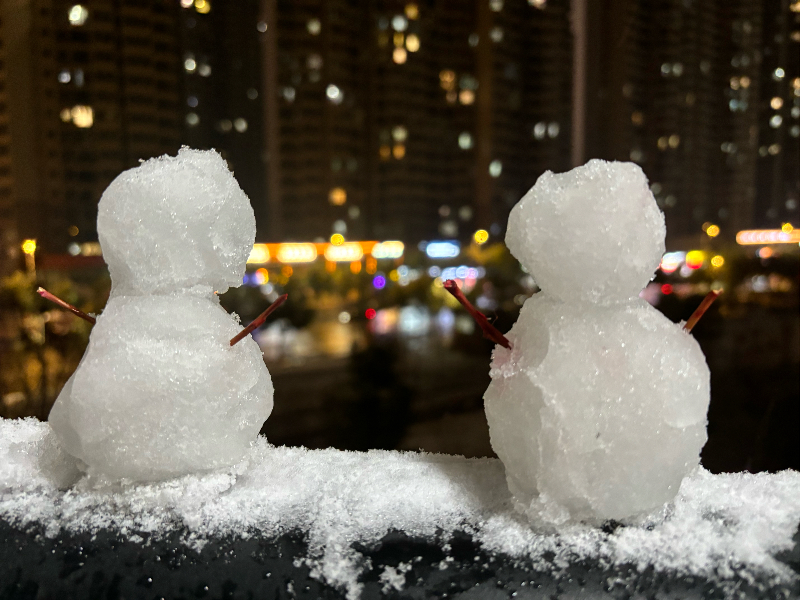 雪人实景图片