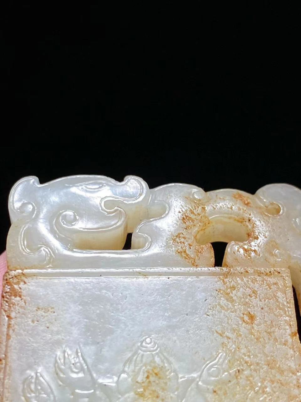 明 和田玉籽料白玉 千手观音 子冈款 玉牌 子冈牌 长4宽0.