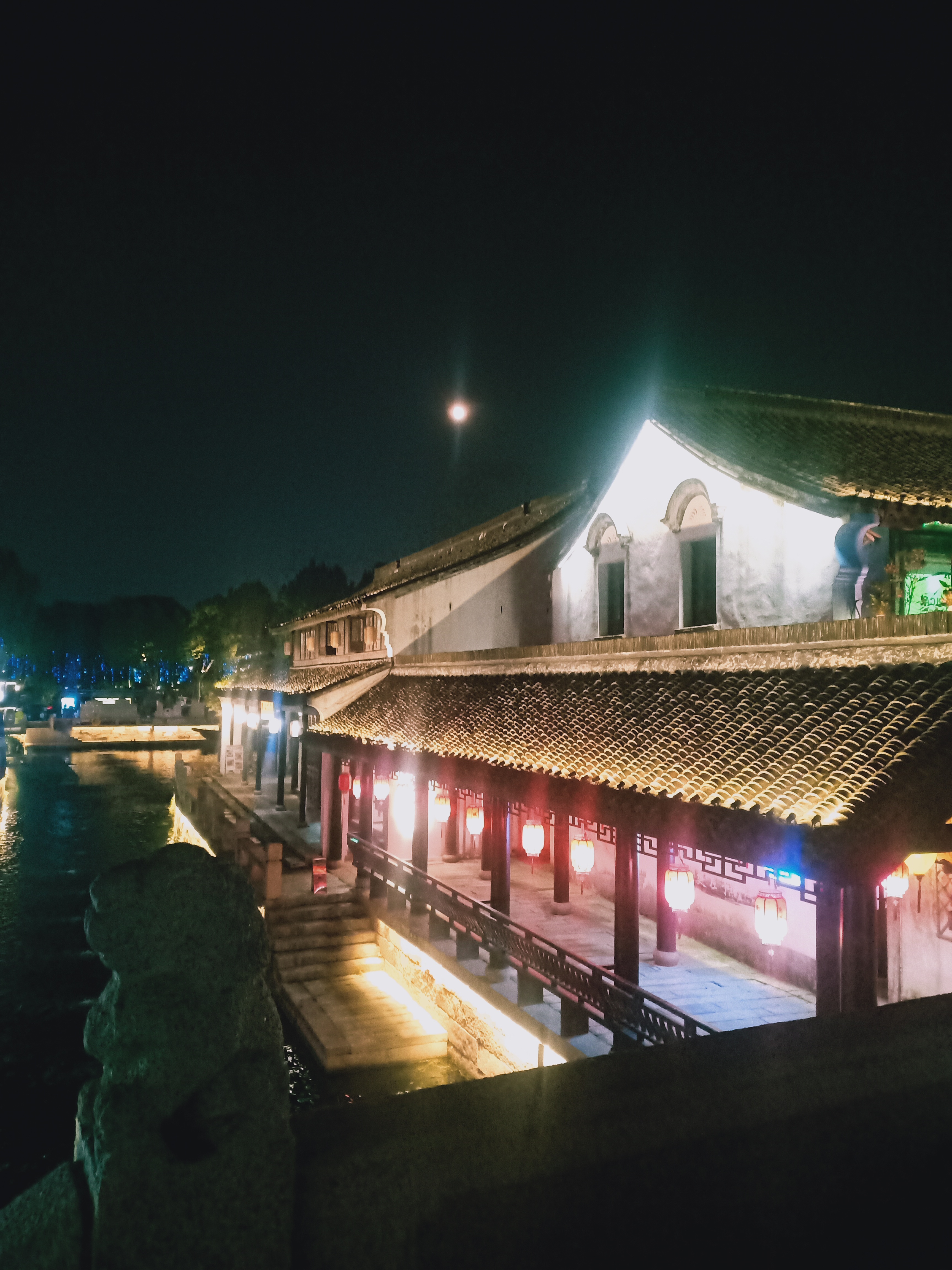 浙江嘉兴平湖南河头夜景