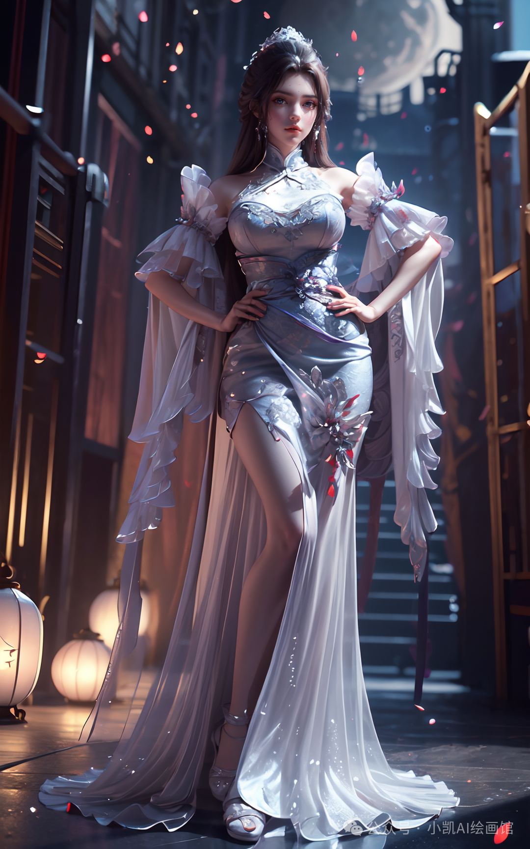 完美世界壁纸#月婵#月下美如画#一对玉足吸睛无数  夜月下的月婵,美得