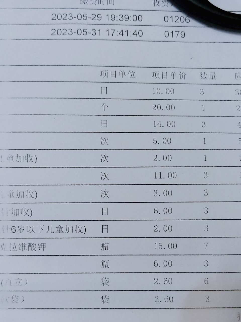 三天门诊打点滴,共计311.40元,药品费146.