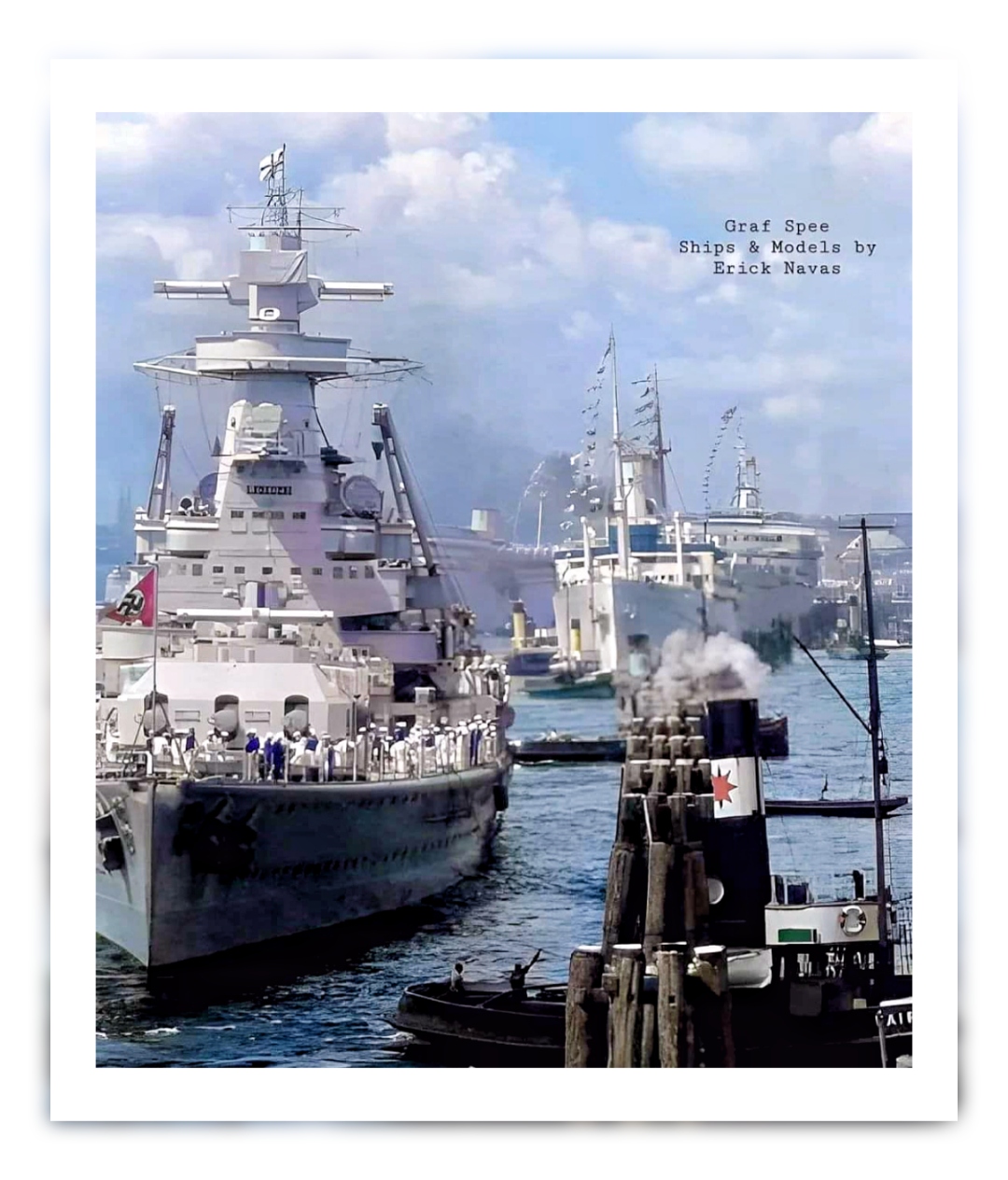 军舰老照片欣赏,德国施佩伯爵海军上将号袖珍战列舰,是德意志级袖珍