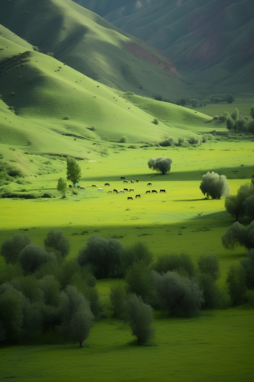 蓝天,白云,青青草原,记录#旅行风光# !