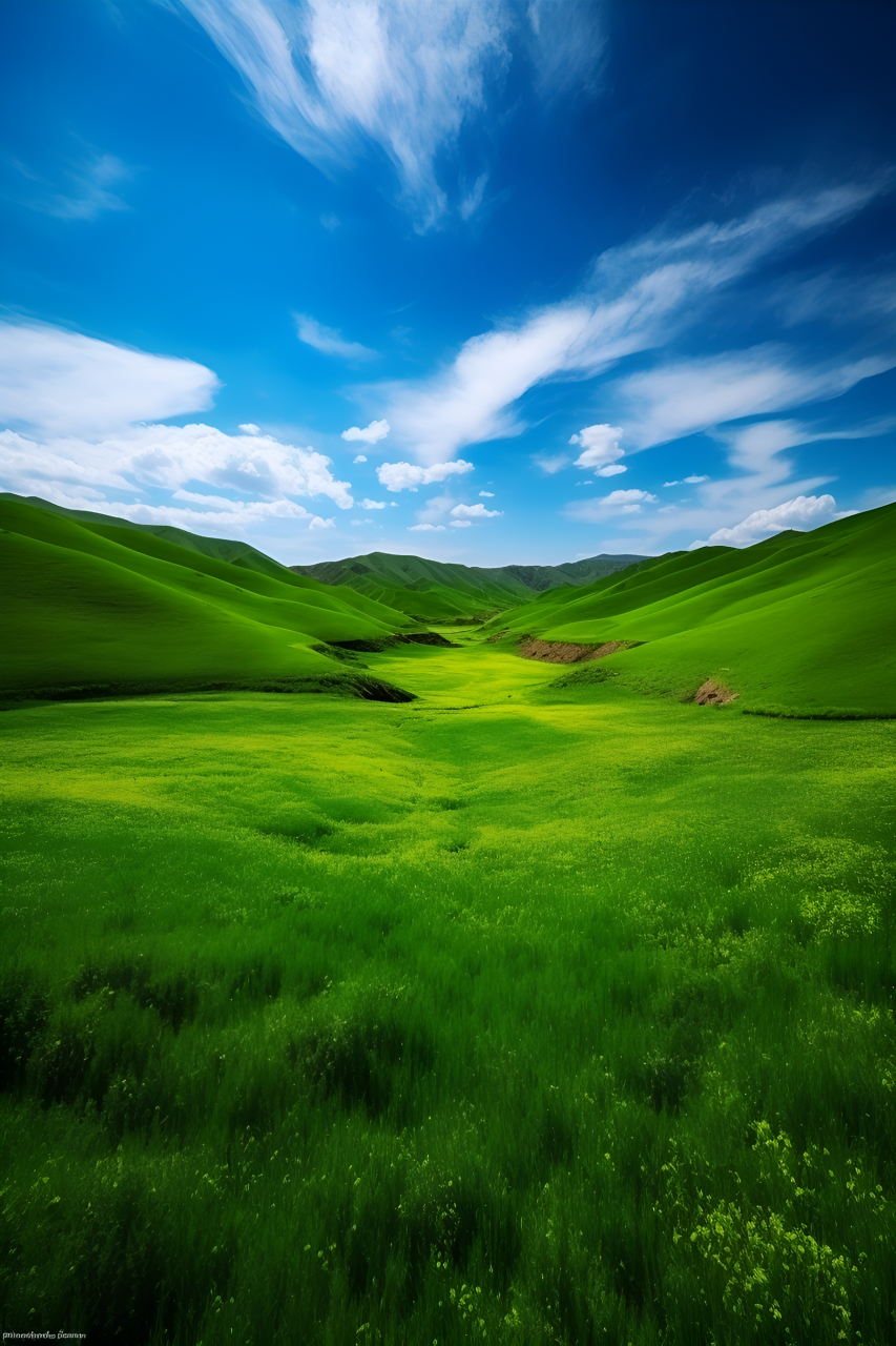 蓝天,白云,青青草原,记录#旅行风光# !