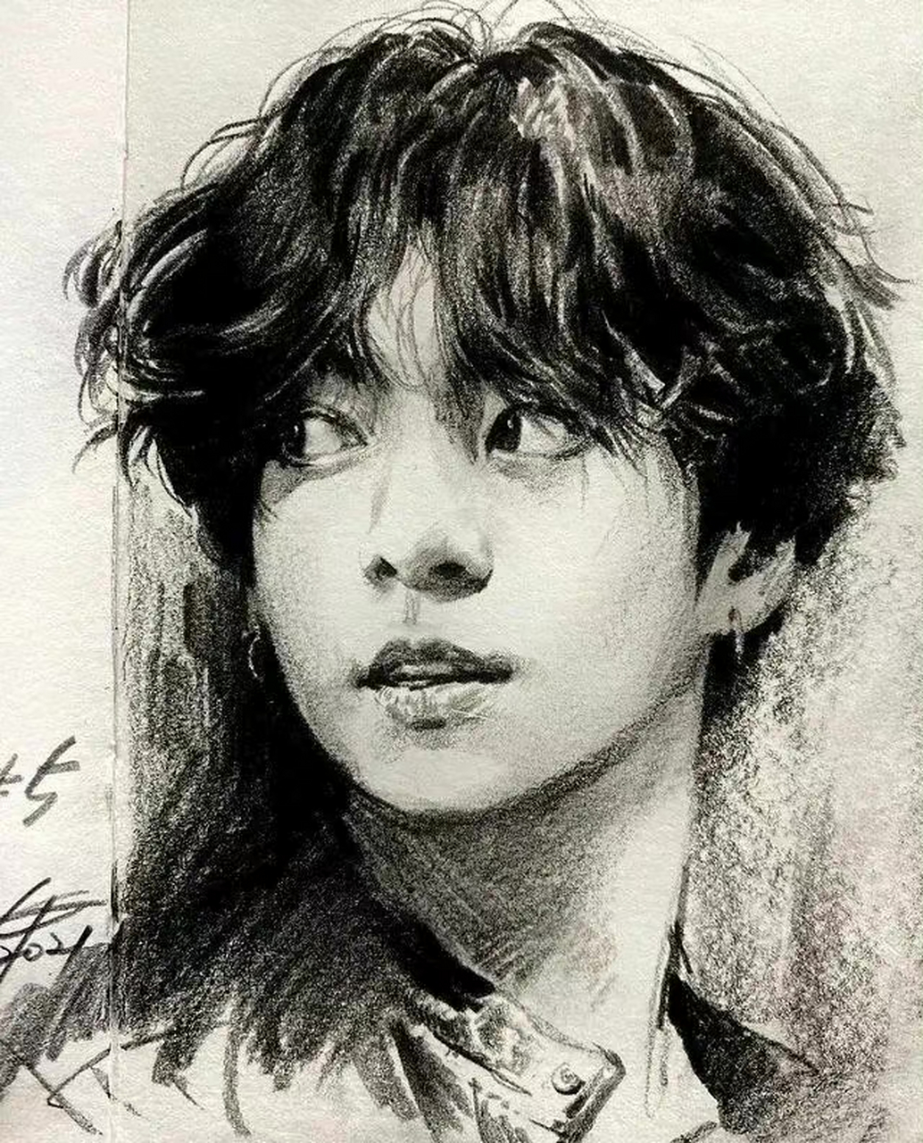 炭精条人物速写欣赏#艺术生