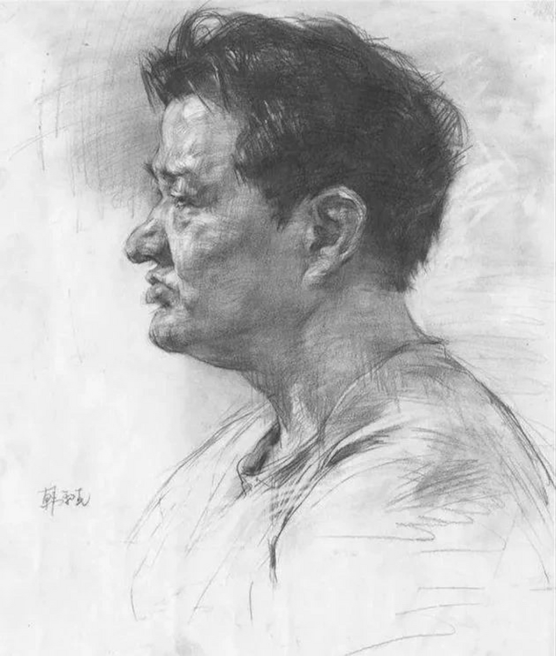 韩和克(韩鹏)素描人物作品欣赏#艺考动态