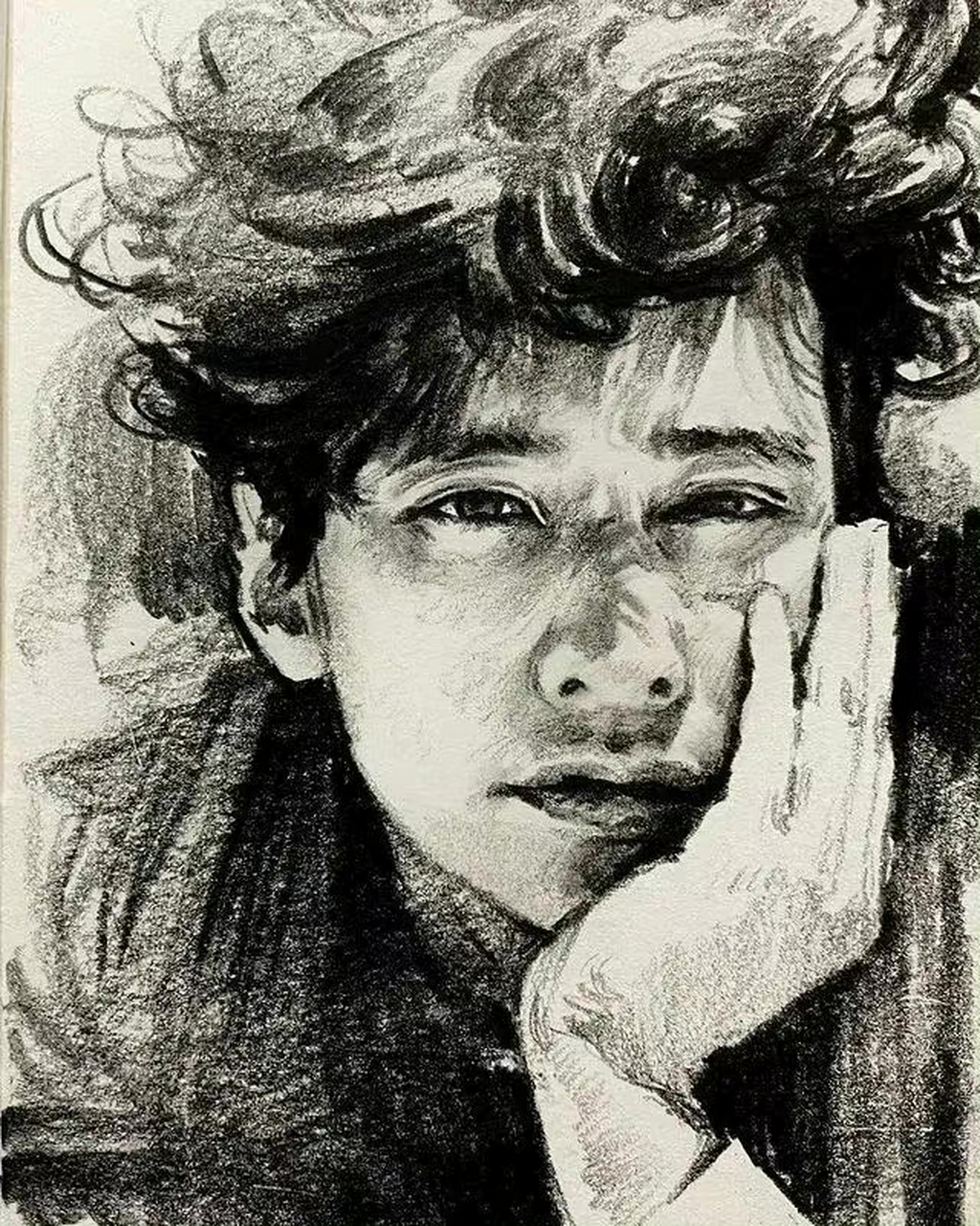 炭精条人物速写欣赏#艺术生