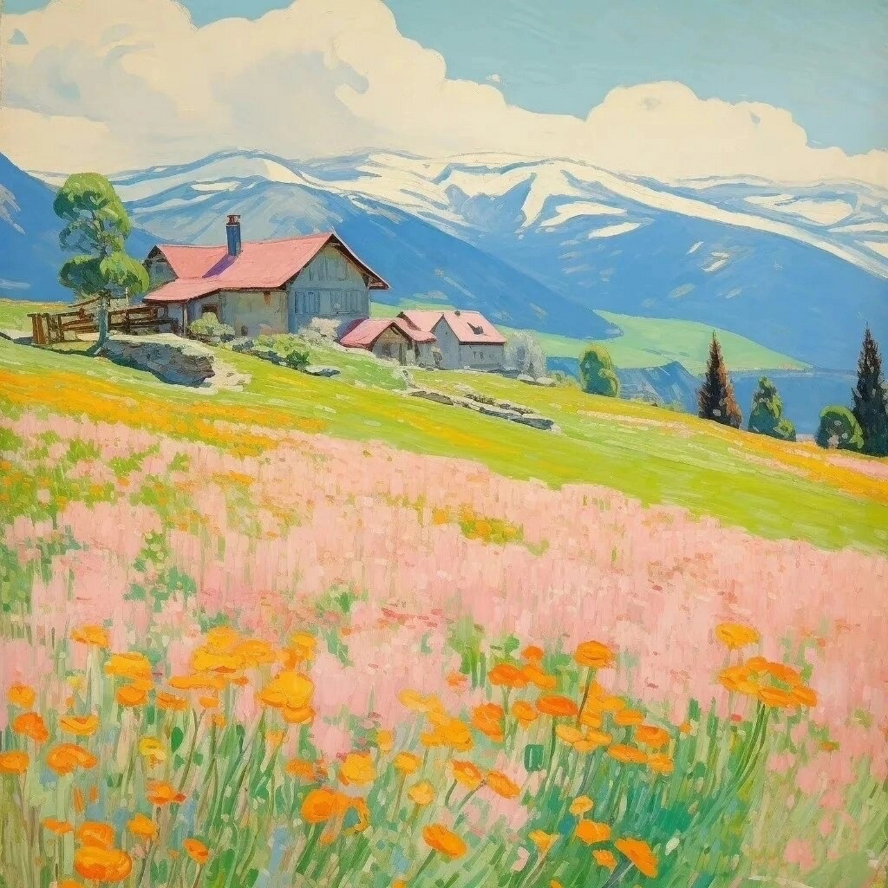 明亮的色彩使人心灿烂,色彩大师cuno amiet 作品欣赏.#艺术生