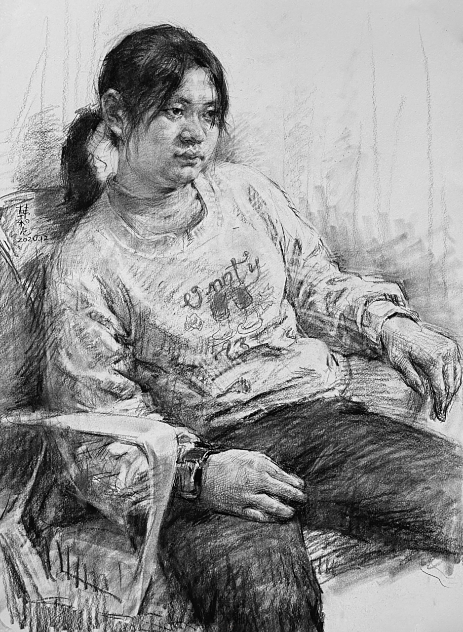 韩和克(韩鹏)素描人物作品欣赏#艺考动态