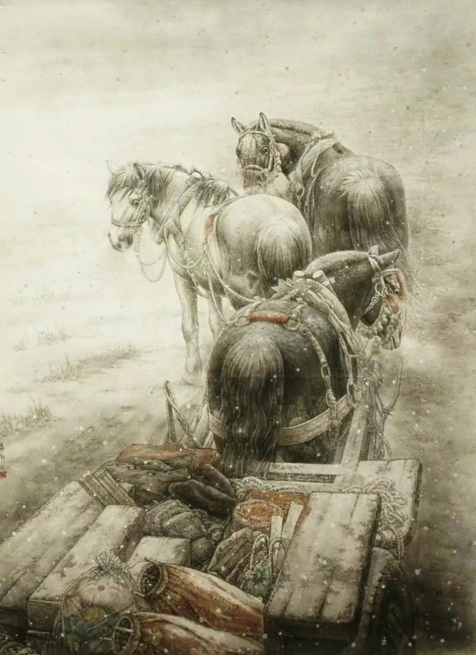 画家刘长鑫画马作品欣赏#艺术生