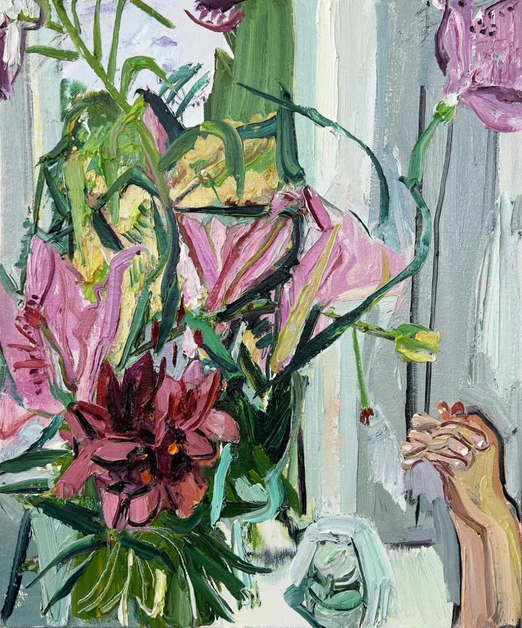 著名女画家闫平花卉作品欣赏#艺术生