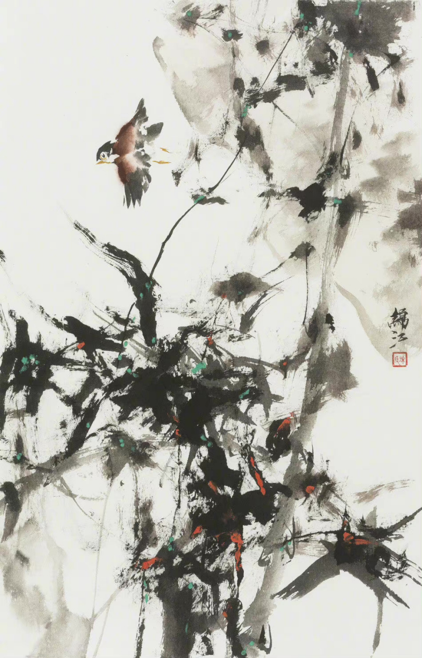 著名影星徐锦江的水墨作品欣赏#艺术生