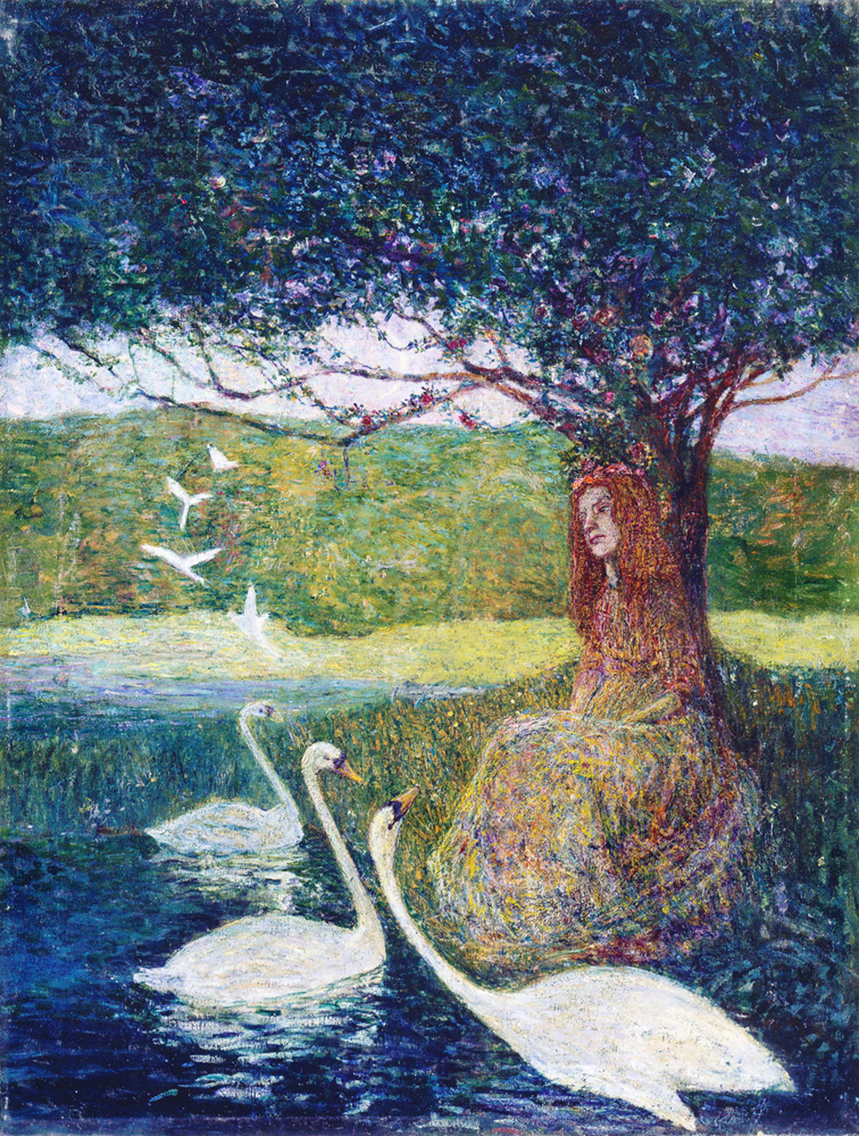 德国画家约翰·海因里希·沃格勒作品,他作品中的蓝总能给人一种孤寂.