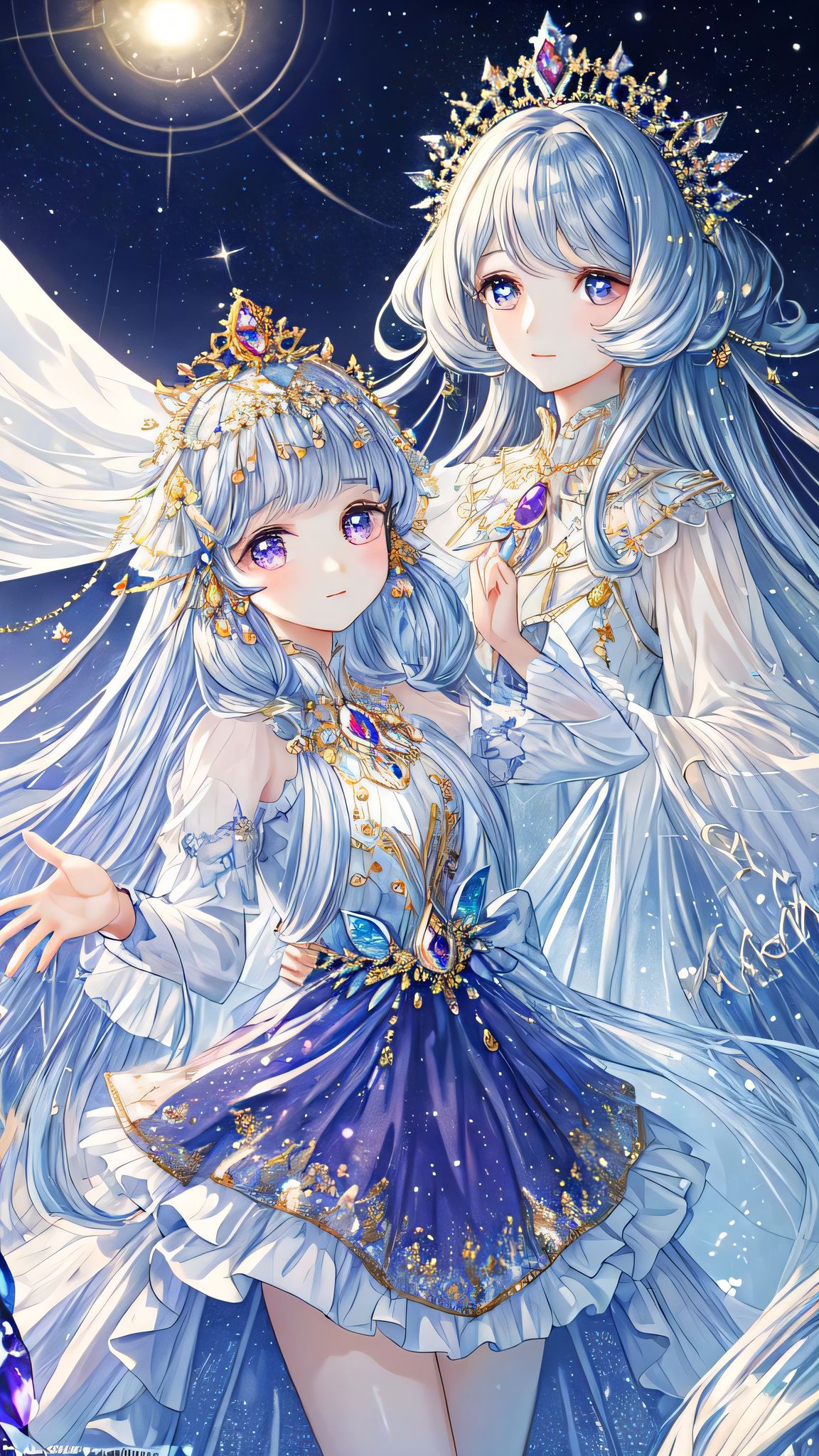 梦幻星空下的蓝发公主