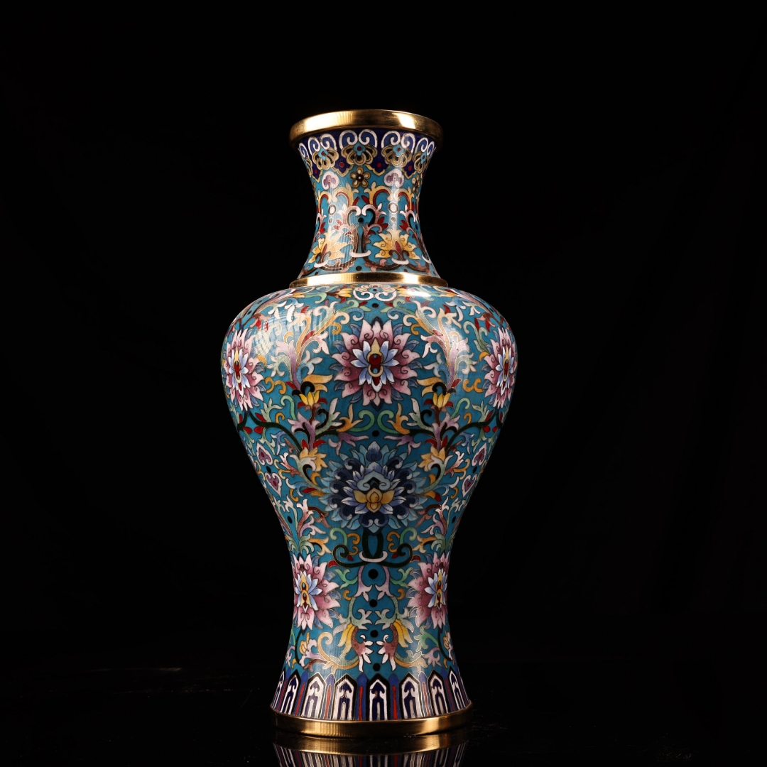 纯铜紫铜胎鎏金掐丝景泰蓝