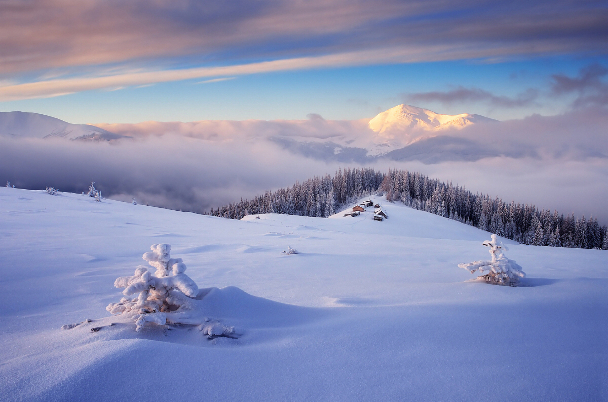 阿尔卑斯山的雪景,如诗如画,令人心醉.