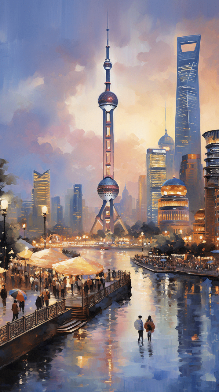 上海陆家嘴 ai绘画的上海陆家嘴 #美好假期在旅途
