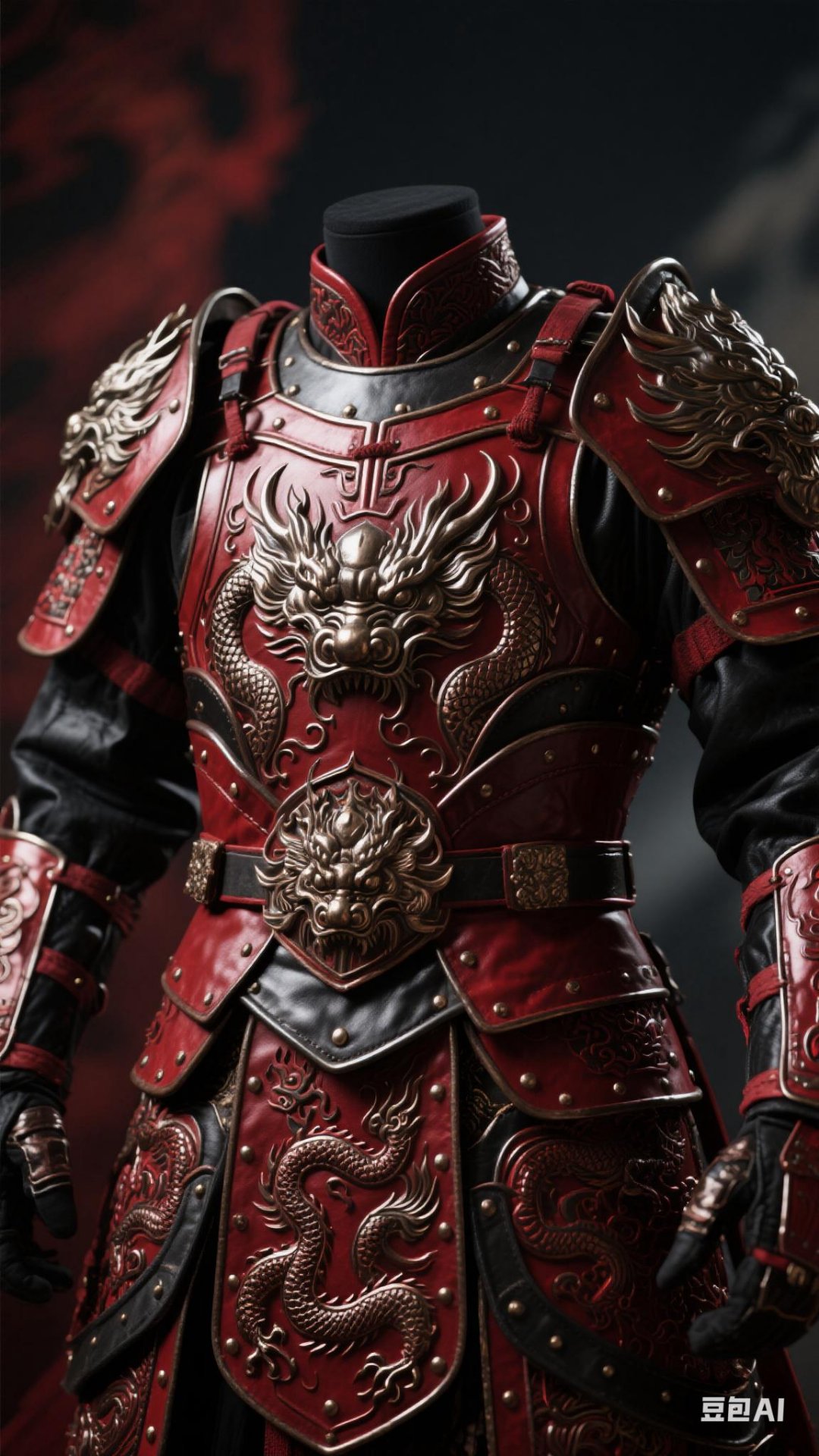 中式铠甲:金属与皮革相接暗红