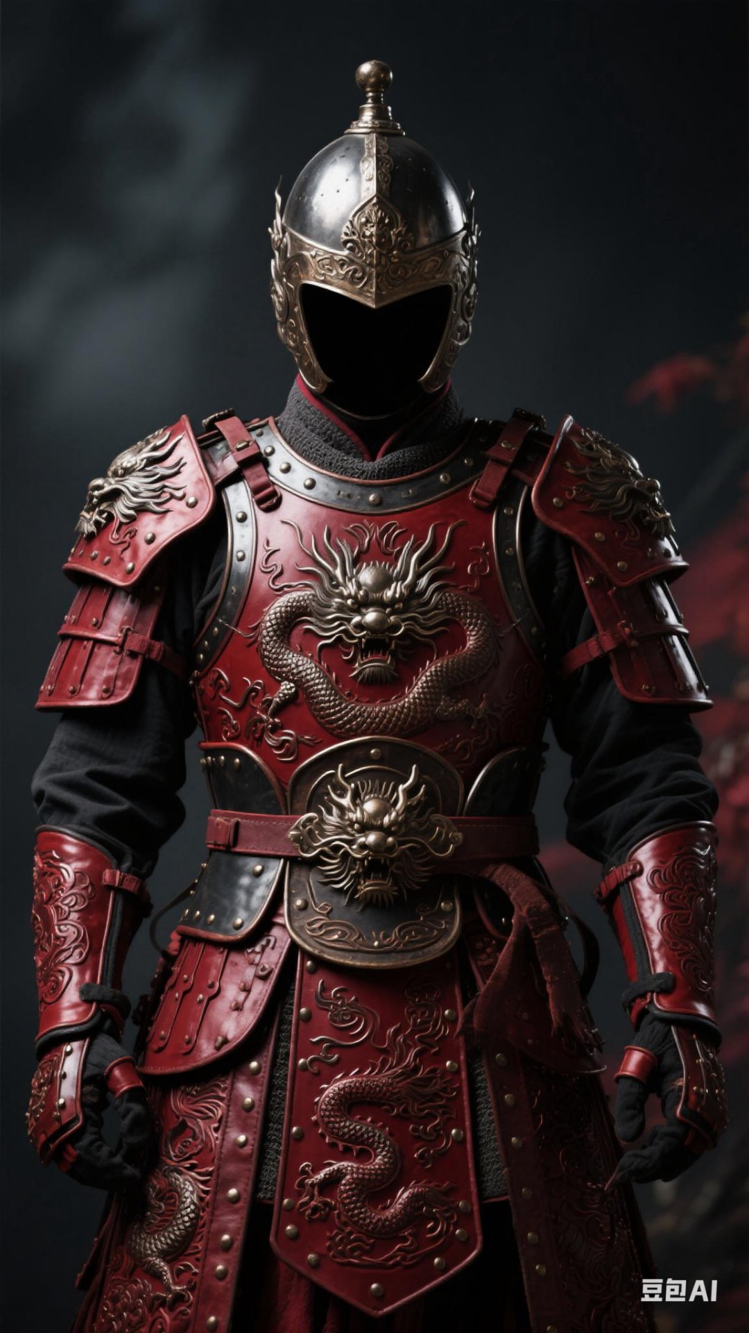 中式铠甲:金属与皮革相接暗红