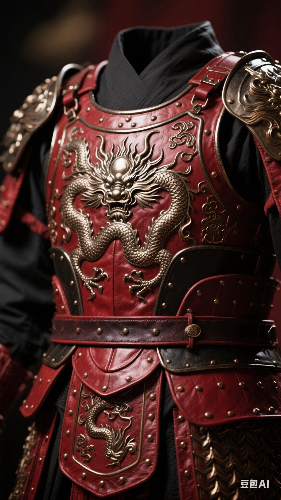 中式铠甲:金属与皮革相接暗红