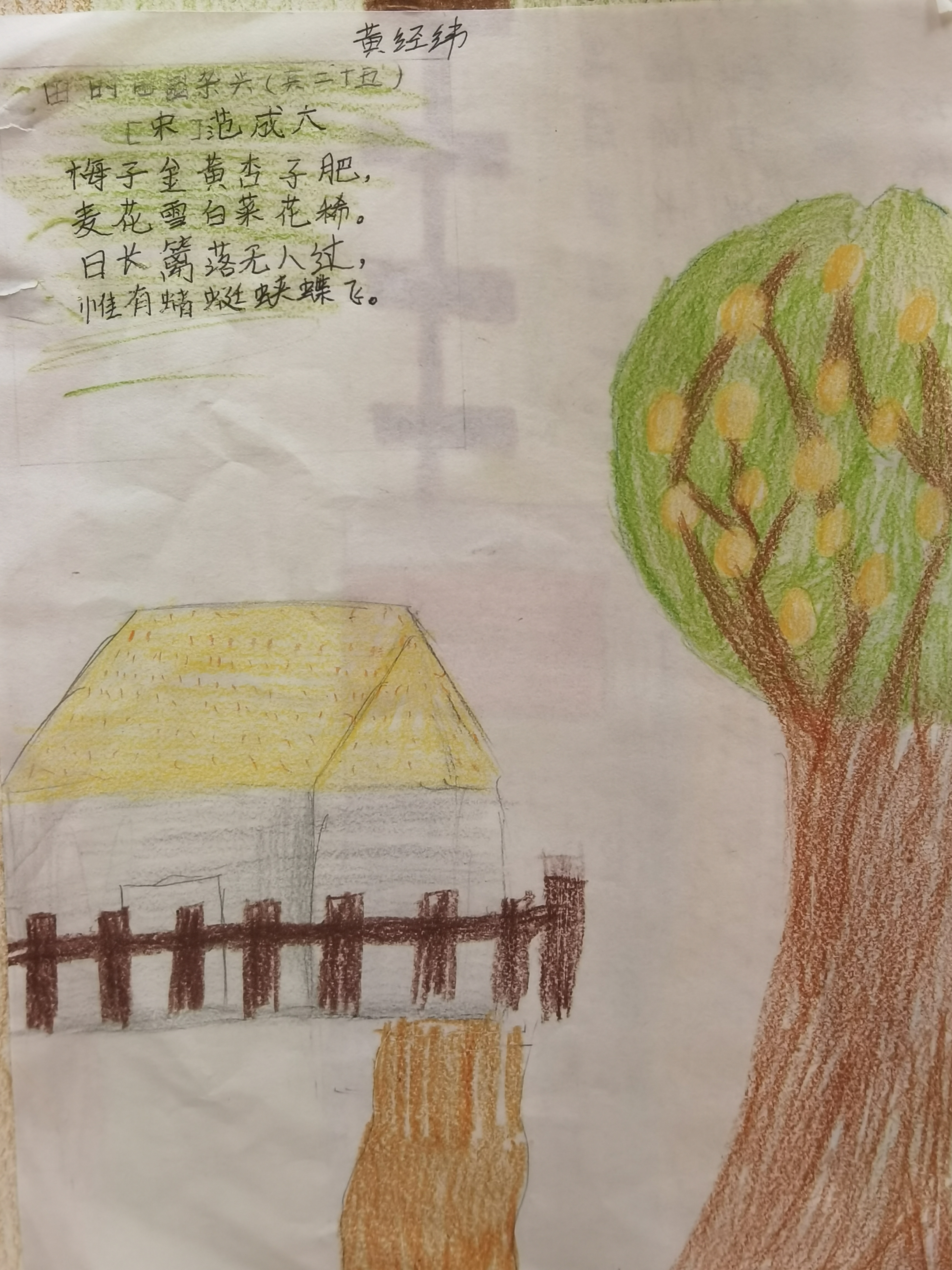 沱江镇第二小学224班一班一特色 诗配画  四时田园杂兴