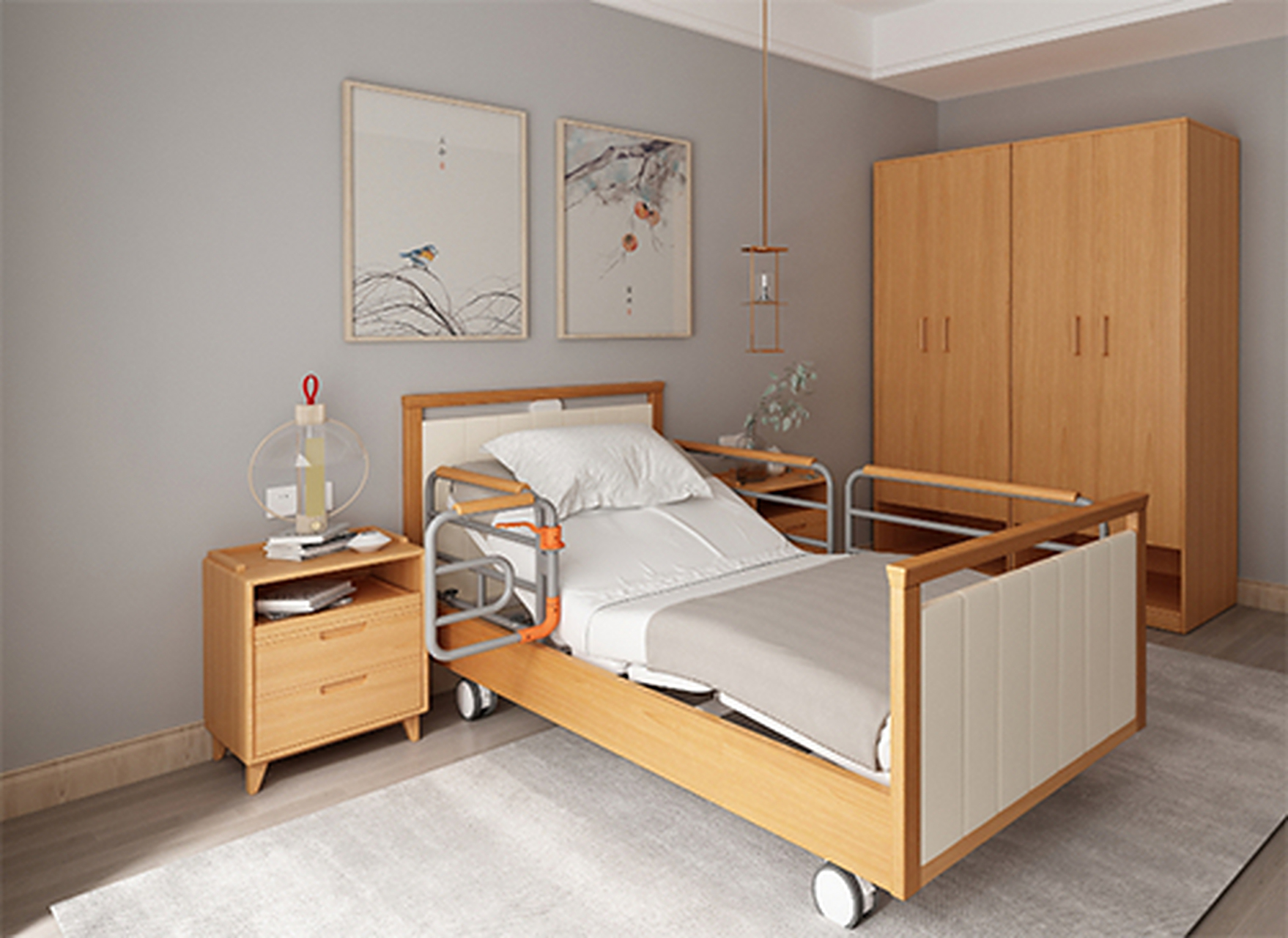 不仅仅是一张床!它包含养老健康监测系统和管理系统,这是一张养老床!