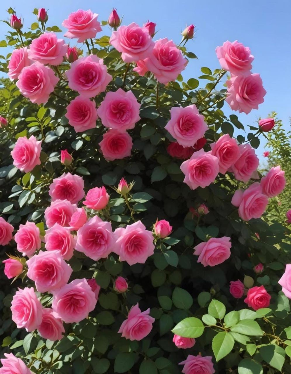 哇,这满树的粉红玫瑰简直美翻了!
