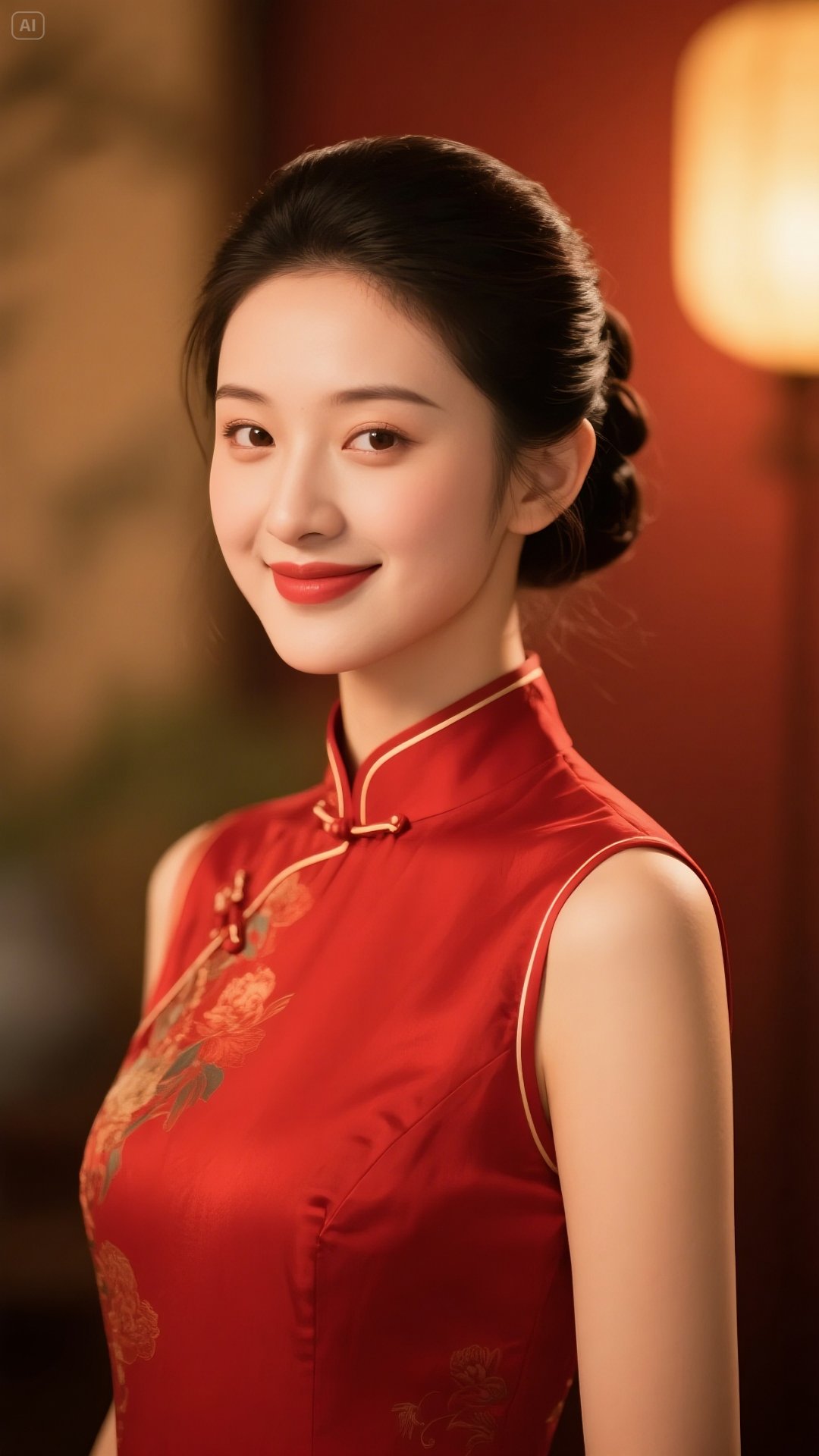 哇,小姐姐的旗袍好惊艳,笑起来美翻了!