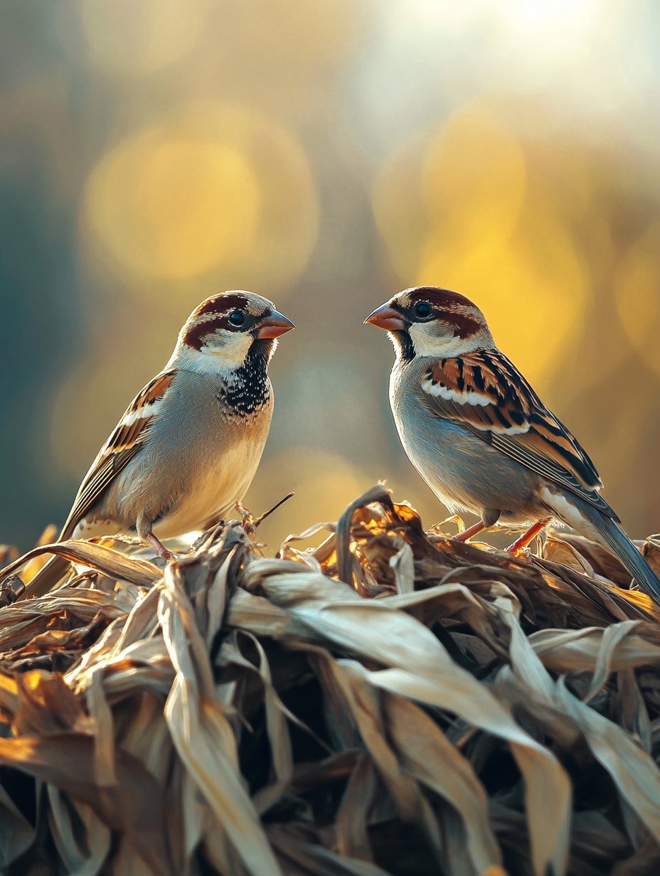 《麻雀》   麻雀虽小活力足, 蹦跳枝头展欢颜.