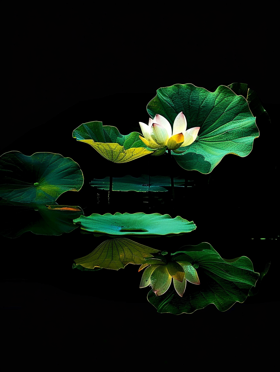 《荷塘月色》 荷塘月色美如画, 碧叶田田映莲花.