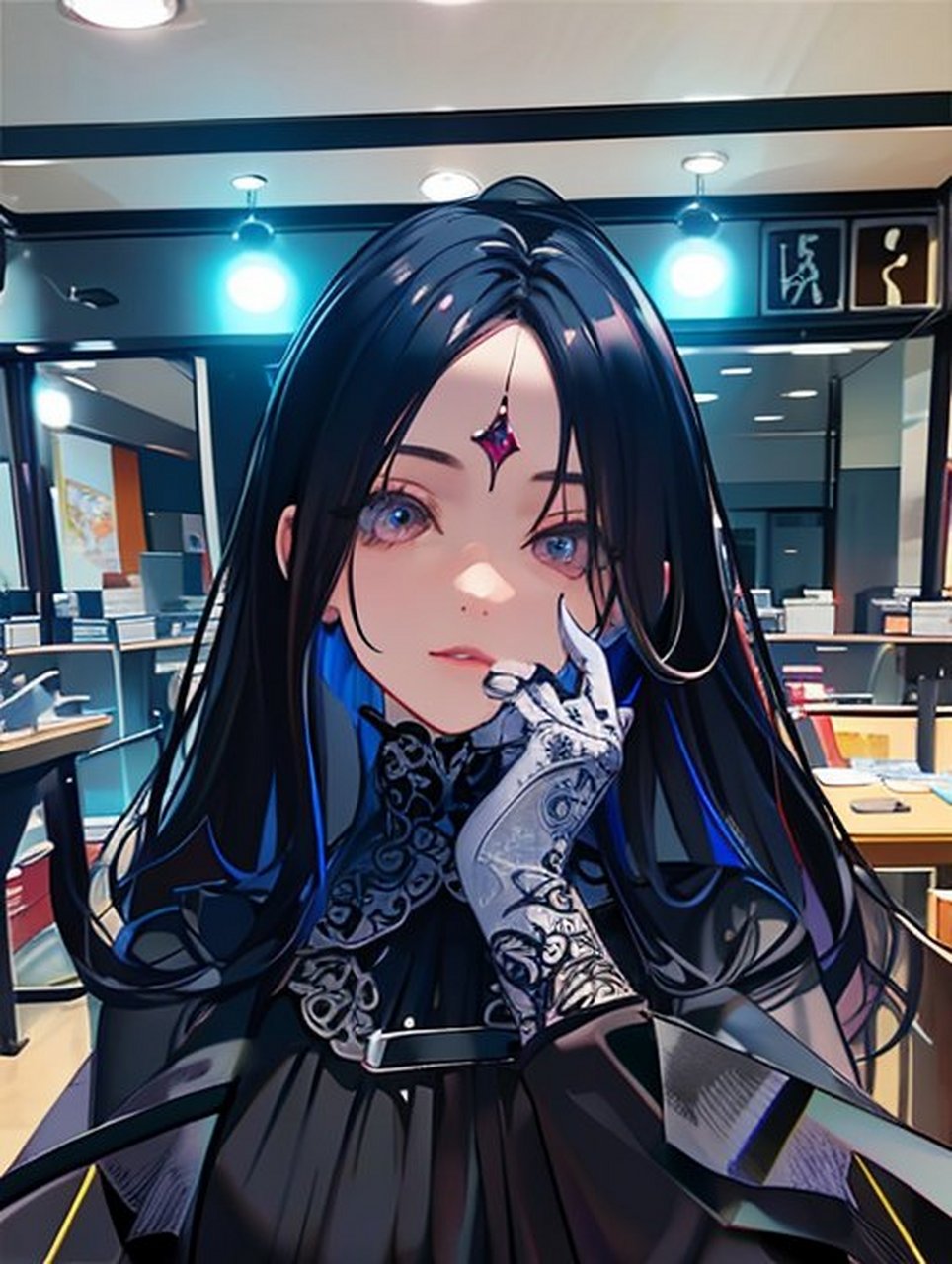 变身动漫角色# 96暗夜黑魔女登场!黑衣,黑发,蓝眼,神秘又魅惑.