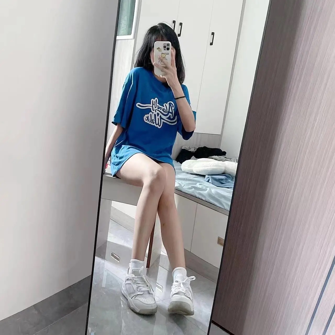 大长腿# #对镜拍# #养眼美女