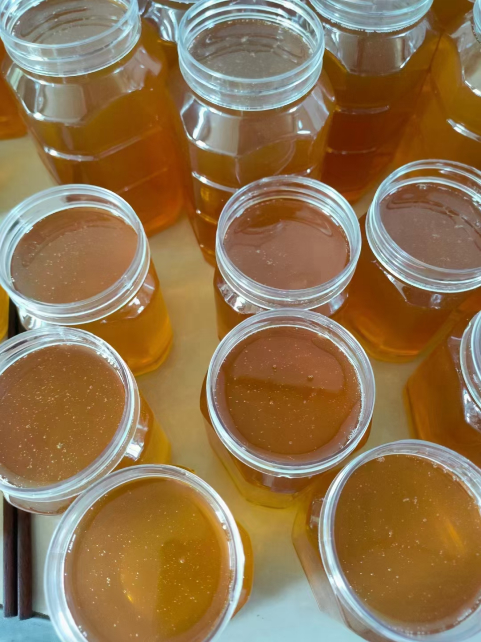 枸杞花蜜是蜜蜂采集枸杞花蜜酿成的,未结晶时呈质地浓稠且透明的清亮