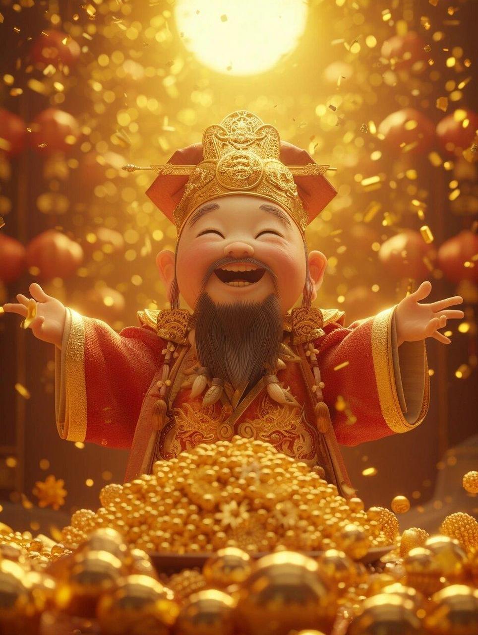 财神到,见财神好运临,点赞者升官又发财,动动你发财的小手,喜迎财神到