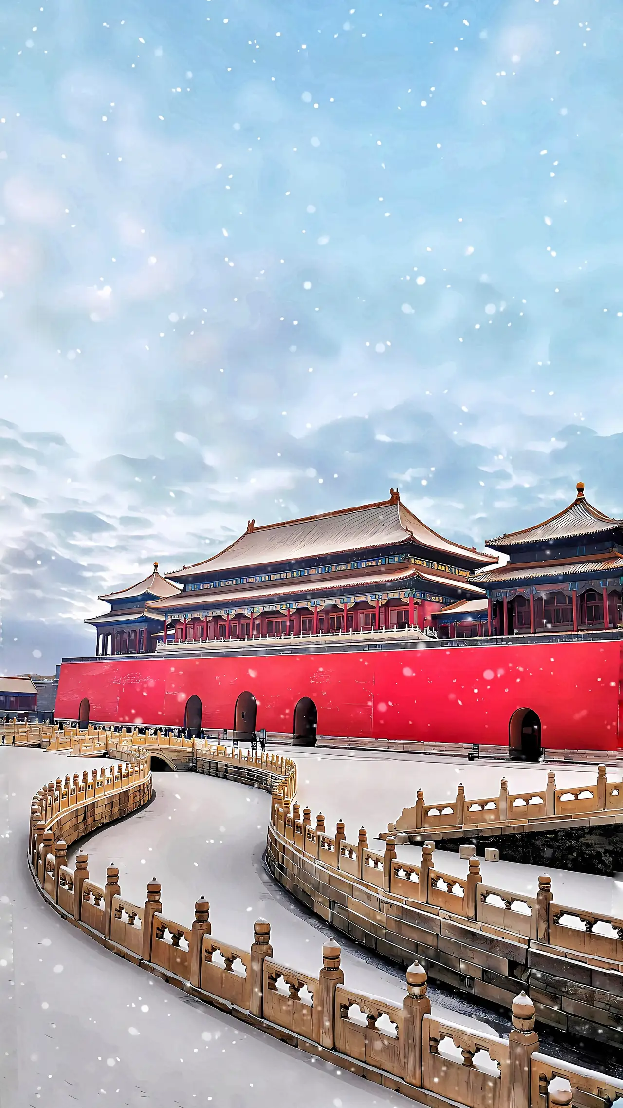 一场大雪后,北京仿佛变回了北平,故宫也重现了紫禁城的庄严.