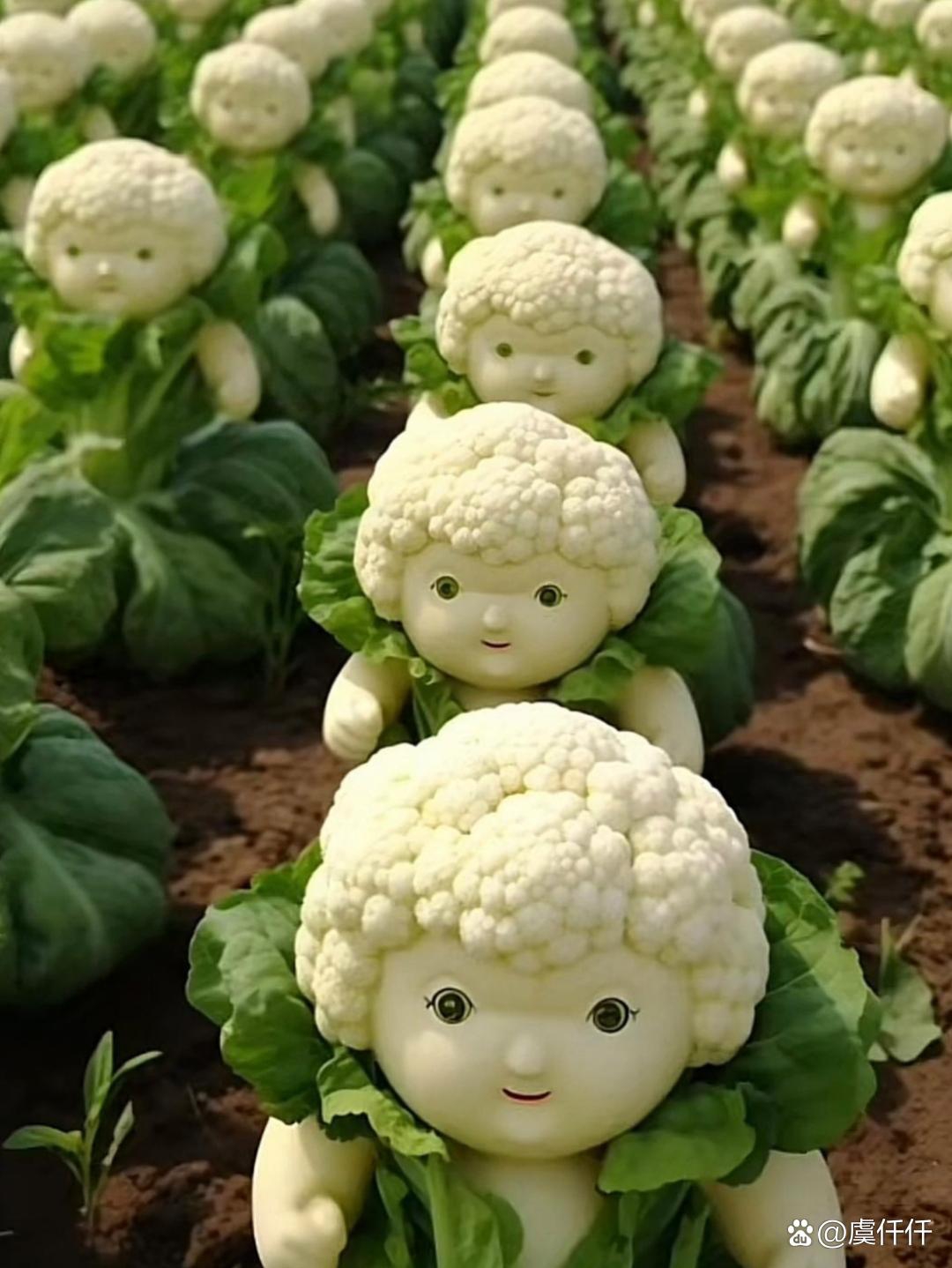 初次见到这么美丽的娃娃菜, 看着满地的娃娃菜,好可爱呀,好像真娃娃