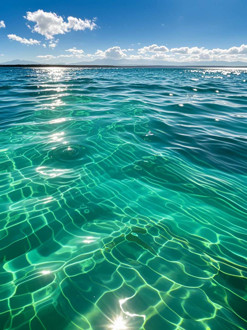 碧湖光影 湖水碧绿如玉盘,91 波光粼粼映天蓝.