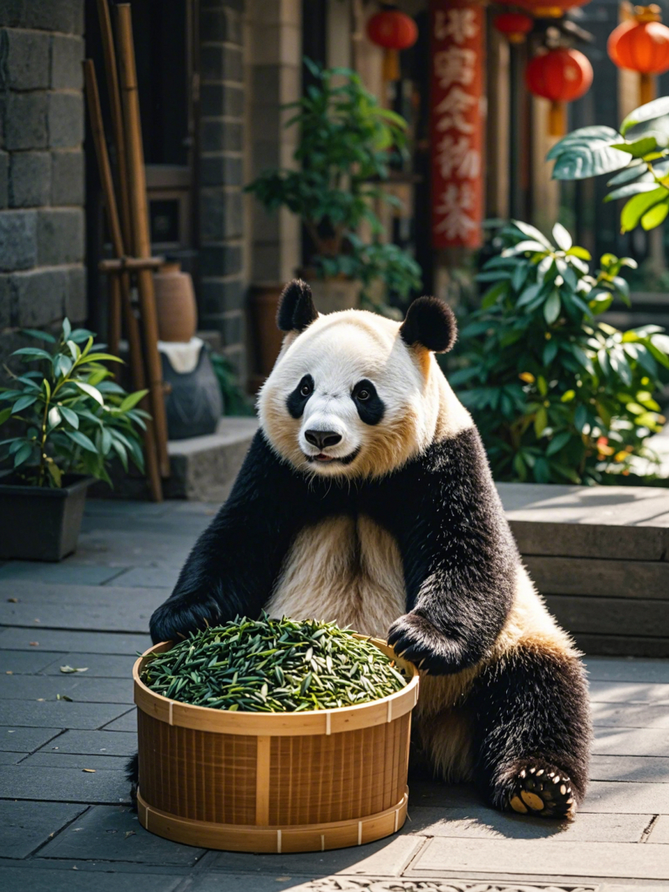 竹叶青茶四川印象熊猫图片