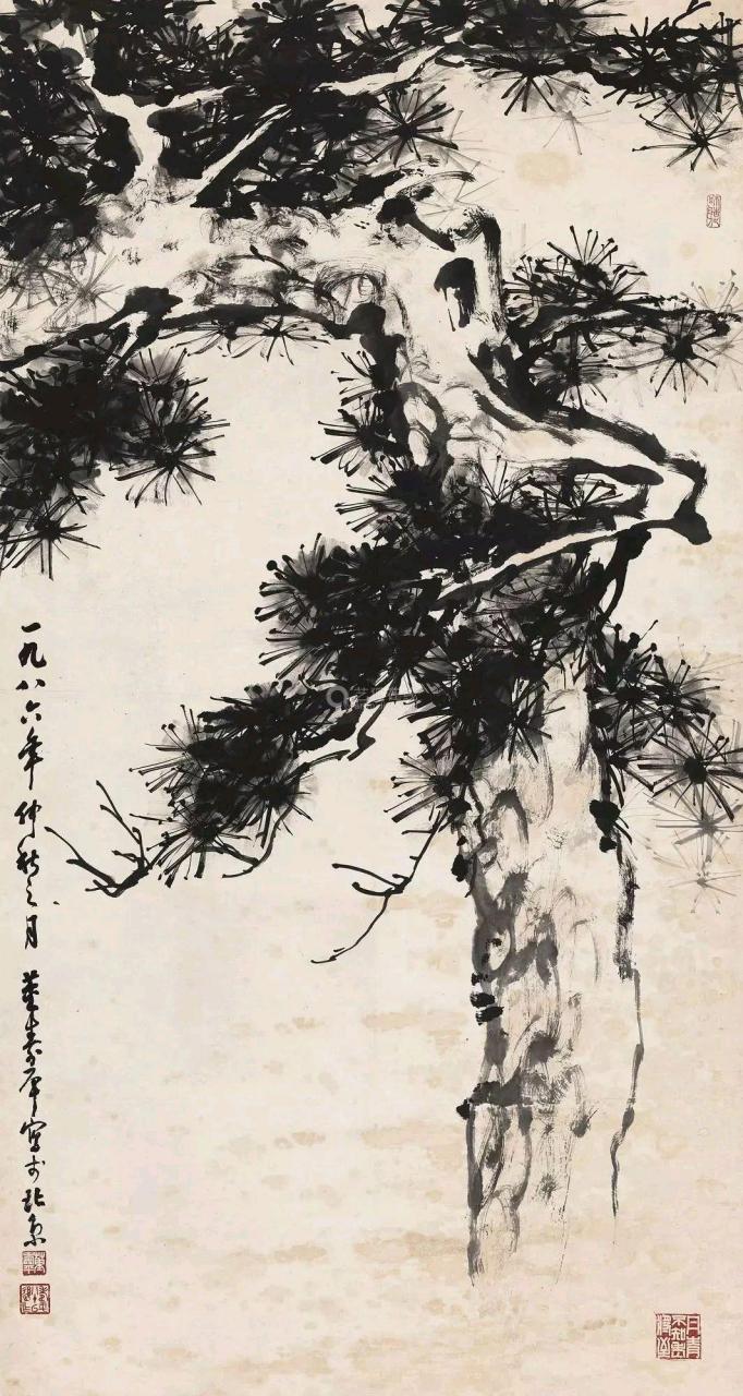 大师画松.国画大家董寿平的松树作品欣赏