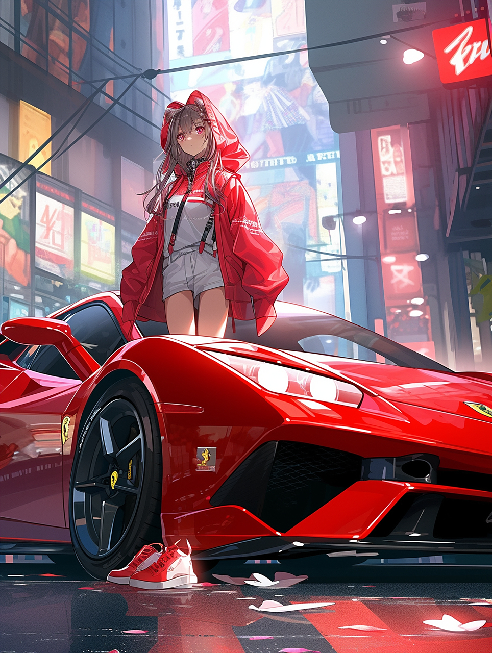 跑车# #动漫美女# 跑车 动漫美女