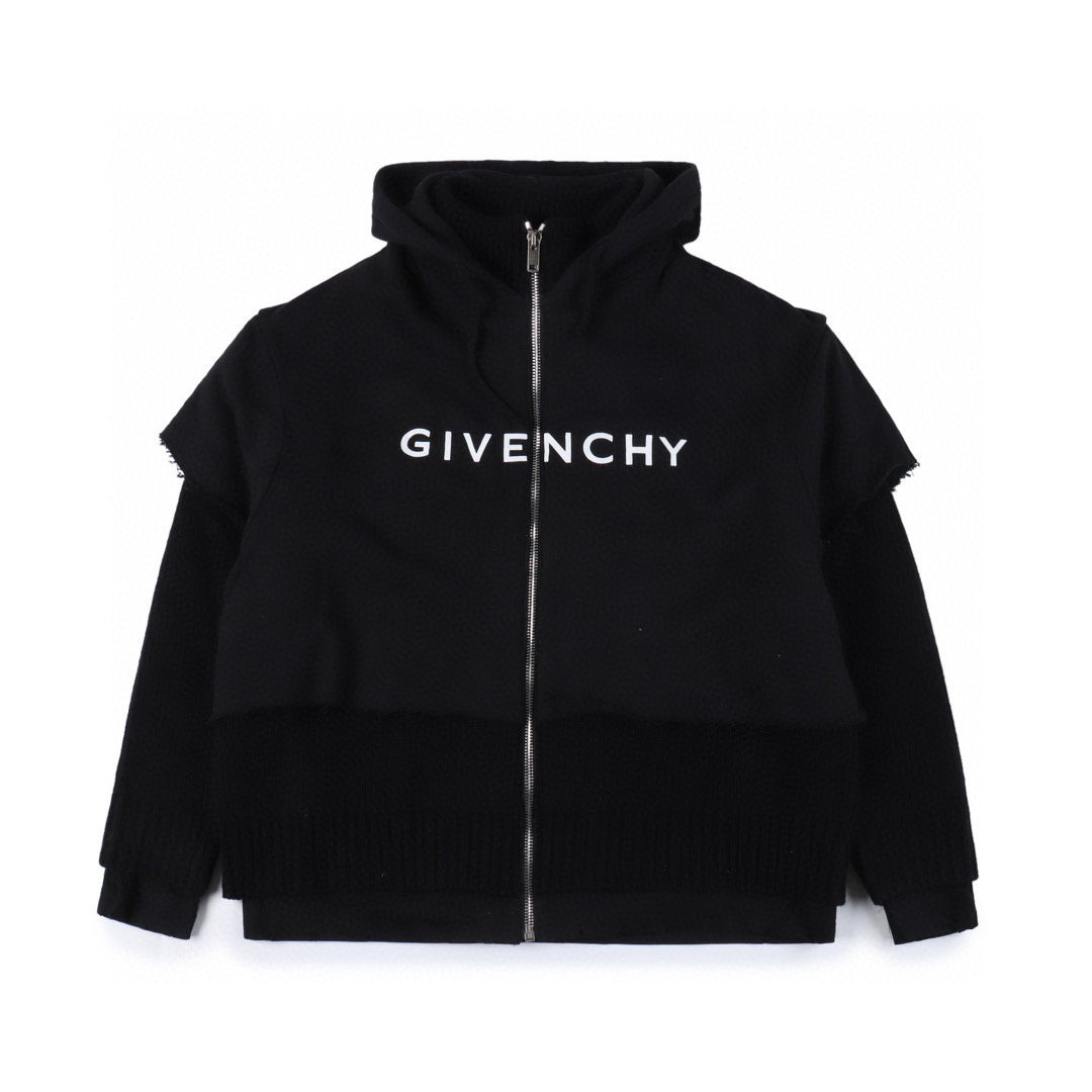 givenchy纪梵希gvc 23fw 层叠拉链连帽卫衣