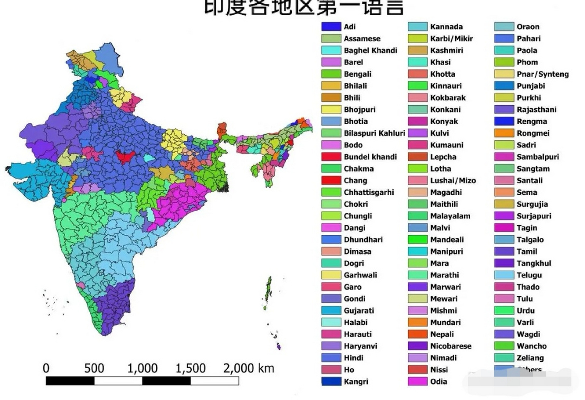 网友表示,中国大部分地区的第一语言只有一种,但印度却不太一样[左